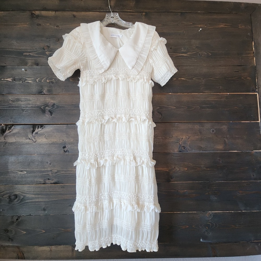 Y2K Lace Tiered Japanese Coquette Fairy Women's Small Peter Pan Collar